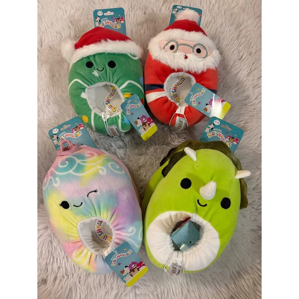 Kellytoy Squishmallows Slippers‎ Kids Size 11-12 Holiday Christmas Squishmallow